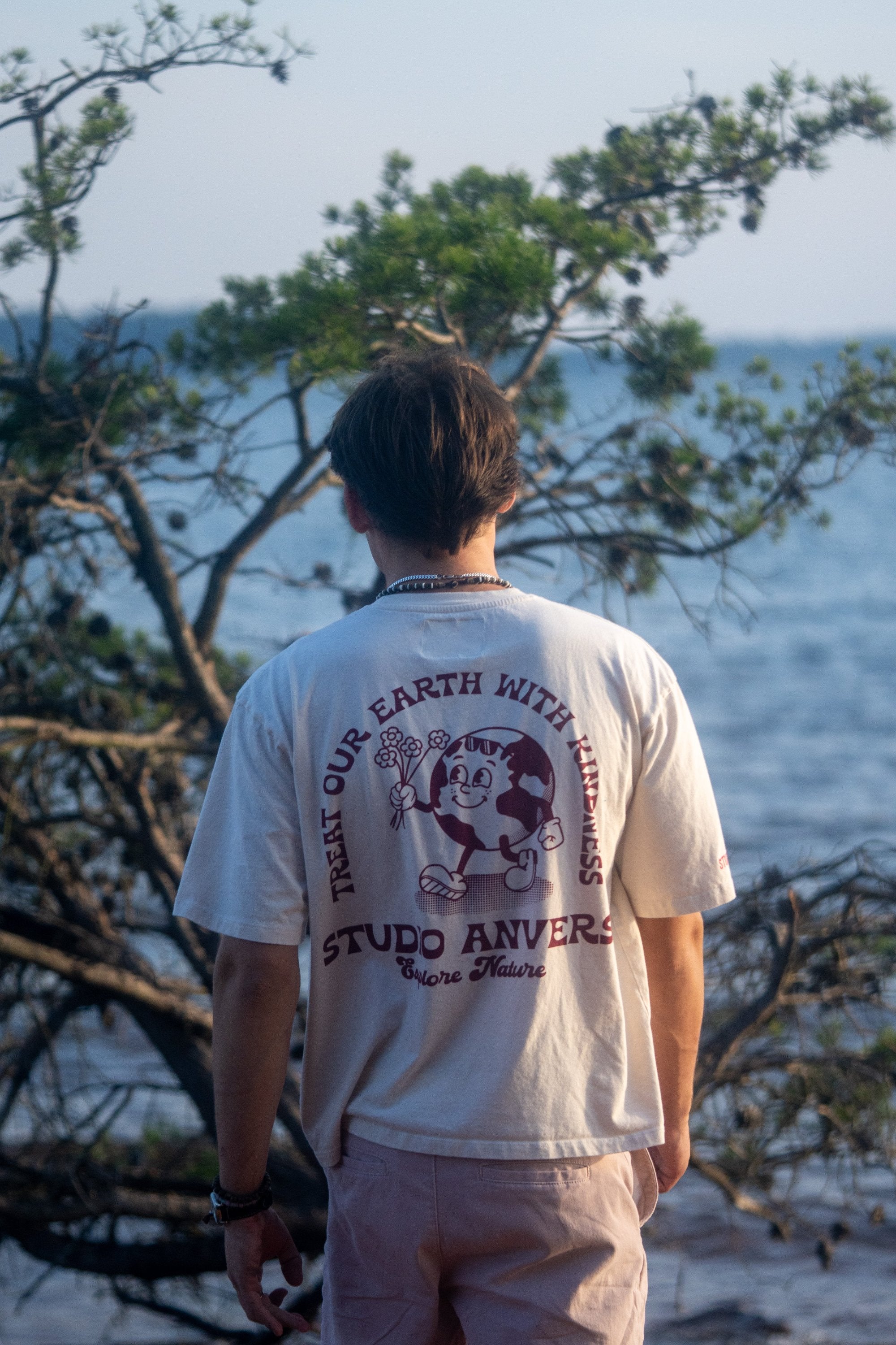 Planet earth tee - whitecap grey - Studio Anvers