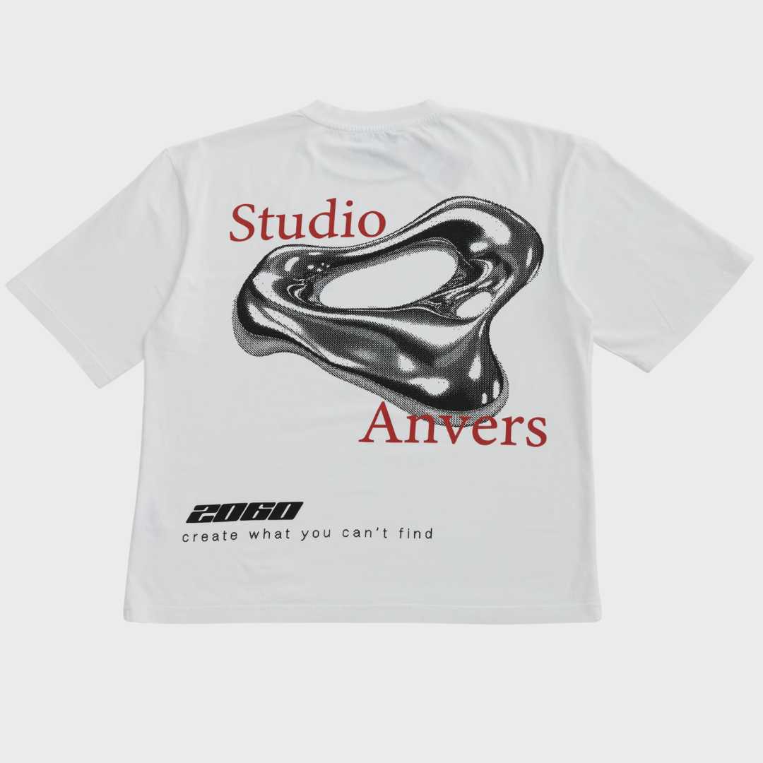 Chrome waves tee - White