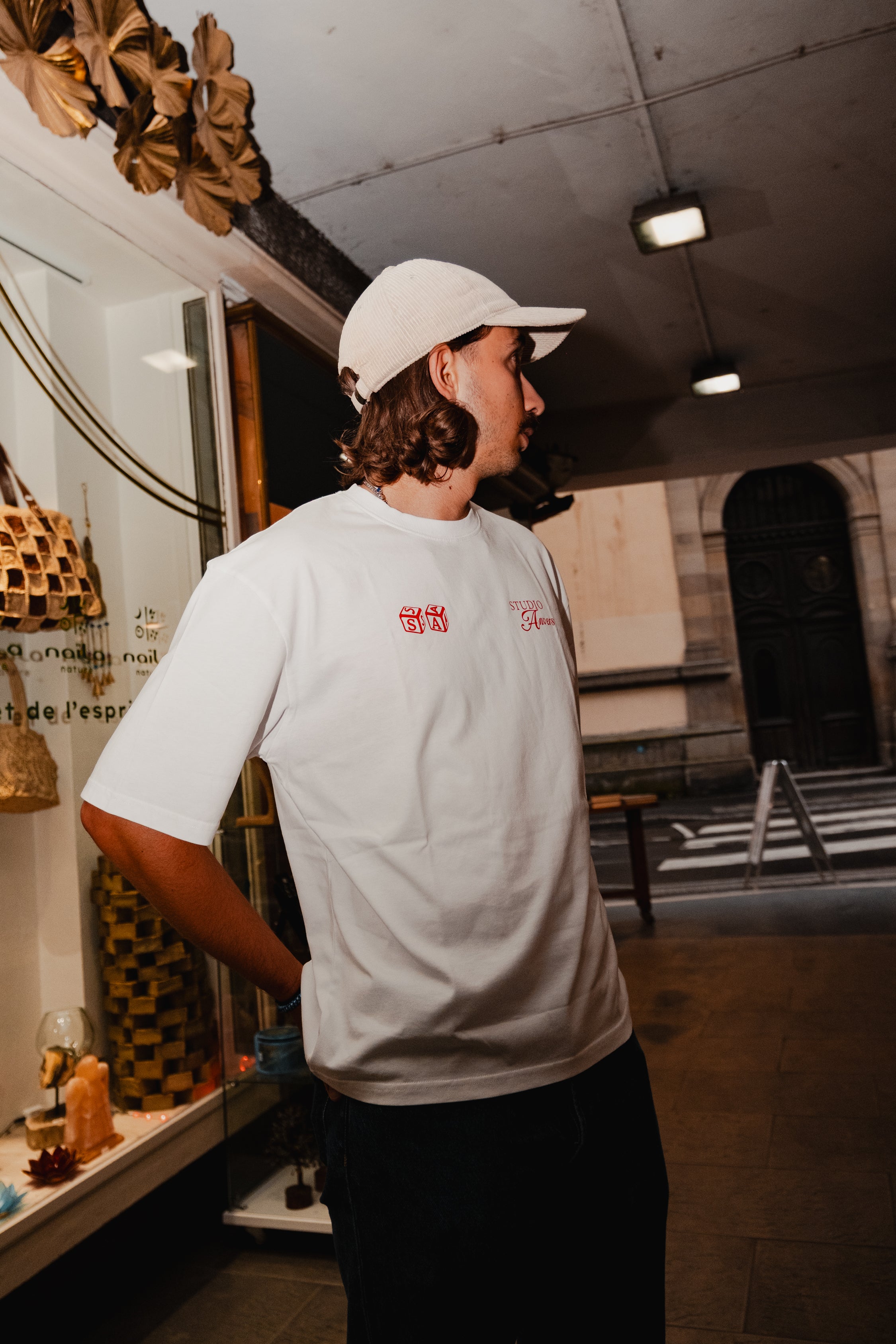 Lucky tee - White with Red Print