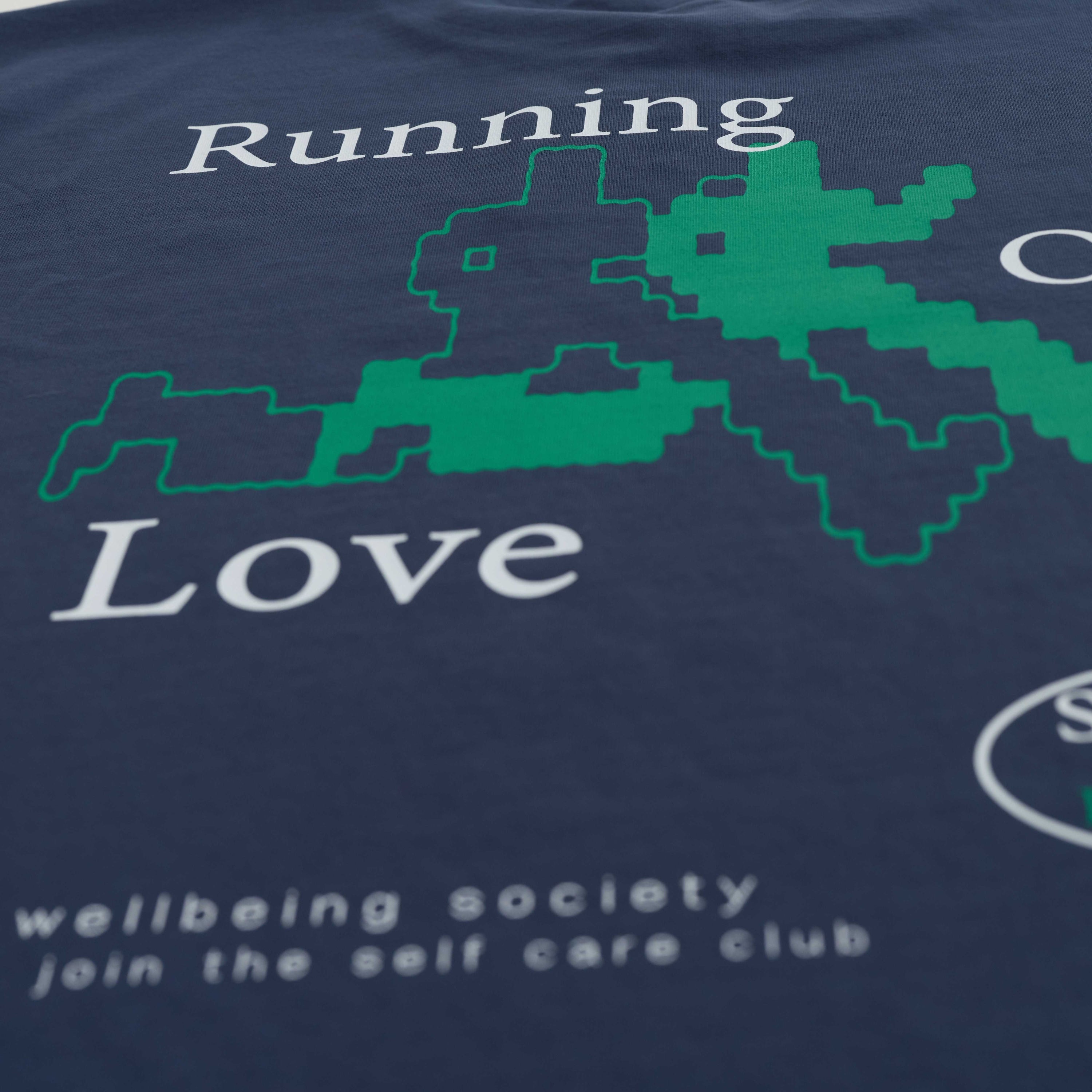 T-shirt « Courir en amour » – Bleu marine